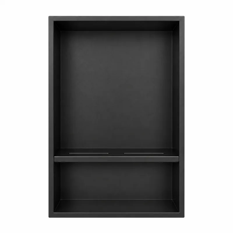 H18-2 stainless steel shower niche in matte black