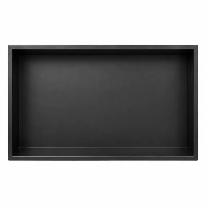 H18 stainless steel shower niche in matte black