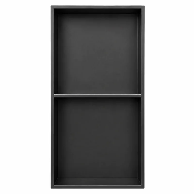 H24-2 stainless steel shower niche in matte black
