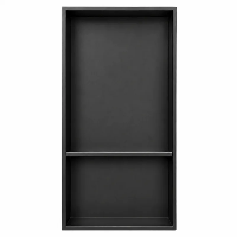 H24-2X stainless steel shower niche in matte black