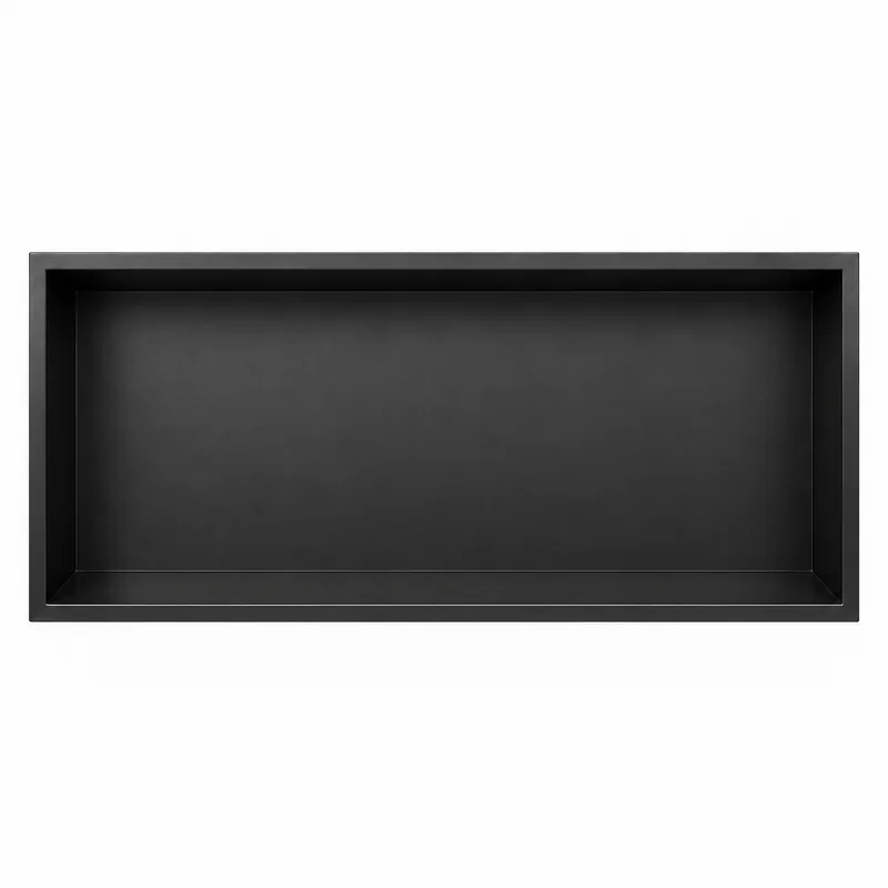 H24 stainless steel shower niche in matte black